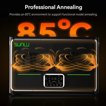 SUNLU S4 Pro Dual-Zone 3D Printer Filament Dryer, 4-Spool, 380W, 85°C.