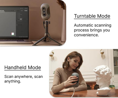 Mole 3D Scanner for 3D Printing and Modeling, 0.05mm Accuracy 10 Fps Scan Speed, Turntable and Handheld Scan Modes