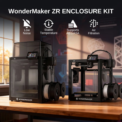 SainSmart x WonderMaker ZR 3D Printer Enclosure Kit, Safer, Quieter Cover with Built-In Air Filtration, Stable Temperature for High-Performance Filaments like ABS, ASA, PETG-CF