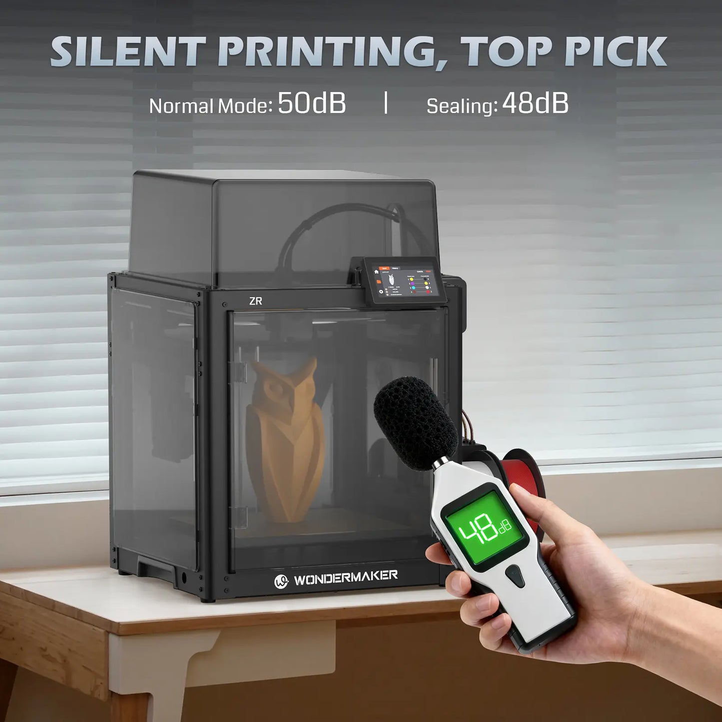 SainSmart x WonderMaker ZR 3D Printer Enclosure Kit, Safer, Quieter Cover with Built-In Air Filtration, Stable Temperature for High-Performance Filaments like ABS, ASA, PETG-CF