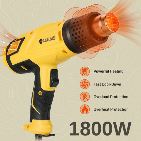 Hot Air Gun, Visible Dual Temp Setting, 1800W, for Crafts, Stripping Paint,  and Shrink Wrapping
