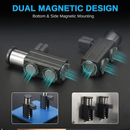 SainSmart Magnetic Helping Hands Soldering Clamp with Parallel Grip, Heat Resistant Silicone Jaws, Dual-Angle Magnetic Base Third Hand Tool for PCB Repair, Electronics, Jewelry & DIY