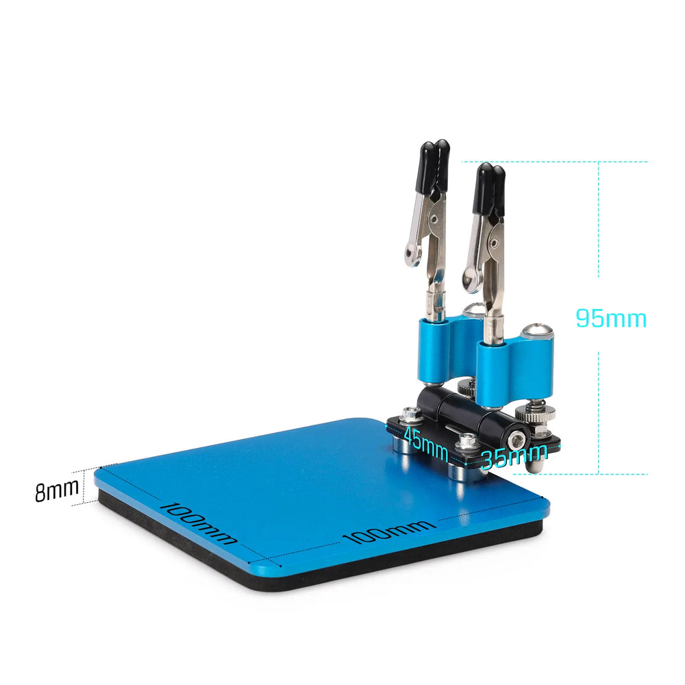 NEWACALOX Flipping PCB Holder Helping Hands Strumento Di Saldatura Con 3X Lente D'ingrandimento Illuminata A LED Stazione Di Rilavorazione Di Terza Mano Per Saldatura - Foto 11