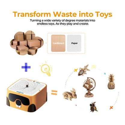 Cardboard Cutter C1 Kit, Blade-Free Auto Paper Cutting Tool, Empower Kids to Develop Maker Skills