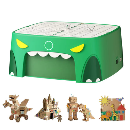BeaverBot Kids Cardboard Cutter C2, Safe Dinosaur STEM Toy for Ages 4-12, Creative DIY Craft Kit for 3D Models & Forts, Bladeless Tool with 2 Speeds, Ideal Educational Gift