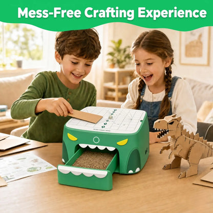 SainSmart BeaverBot C2 Kids Cardboard Cutter – Bladeless STEM Craft Tool for Ages 4–12 | Dinosaur & Rabbit | 2-Speed DIY Kit