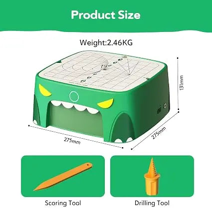 BeaverBot Kids Cardboard Cutter C2, Safe Dinosaur STEM Toy for Ages 4-12, Creative DIY Craft Kit for 3D Models & Forts, Bladeless Tool with 2 Speeds, Ideal Educational Gift