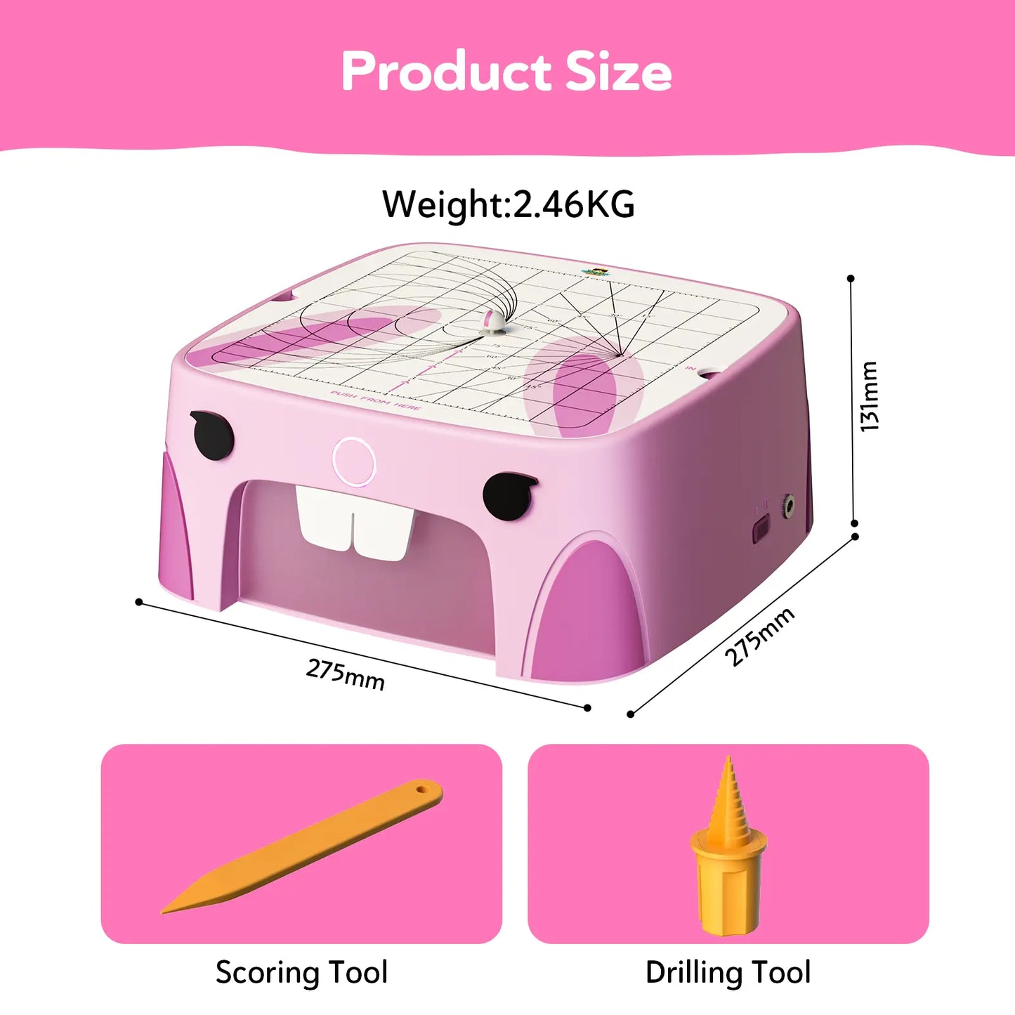 SainSmart BeaverBot C2 Kids Cardboard Cutter – Bladeless STEM Craft Tool for Ages 4–12 | Dinosaur & Rabbit | 2-Speed DIY Kit