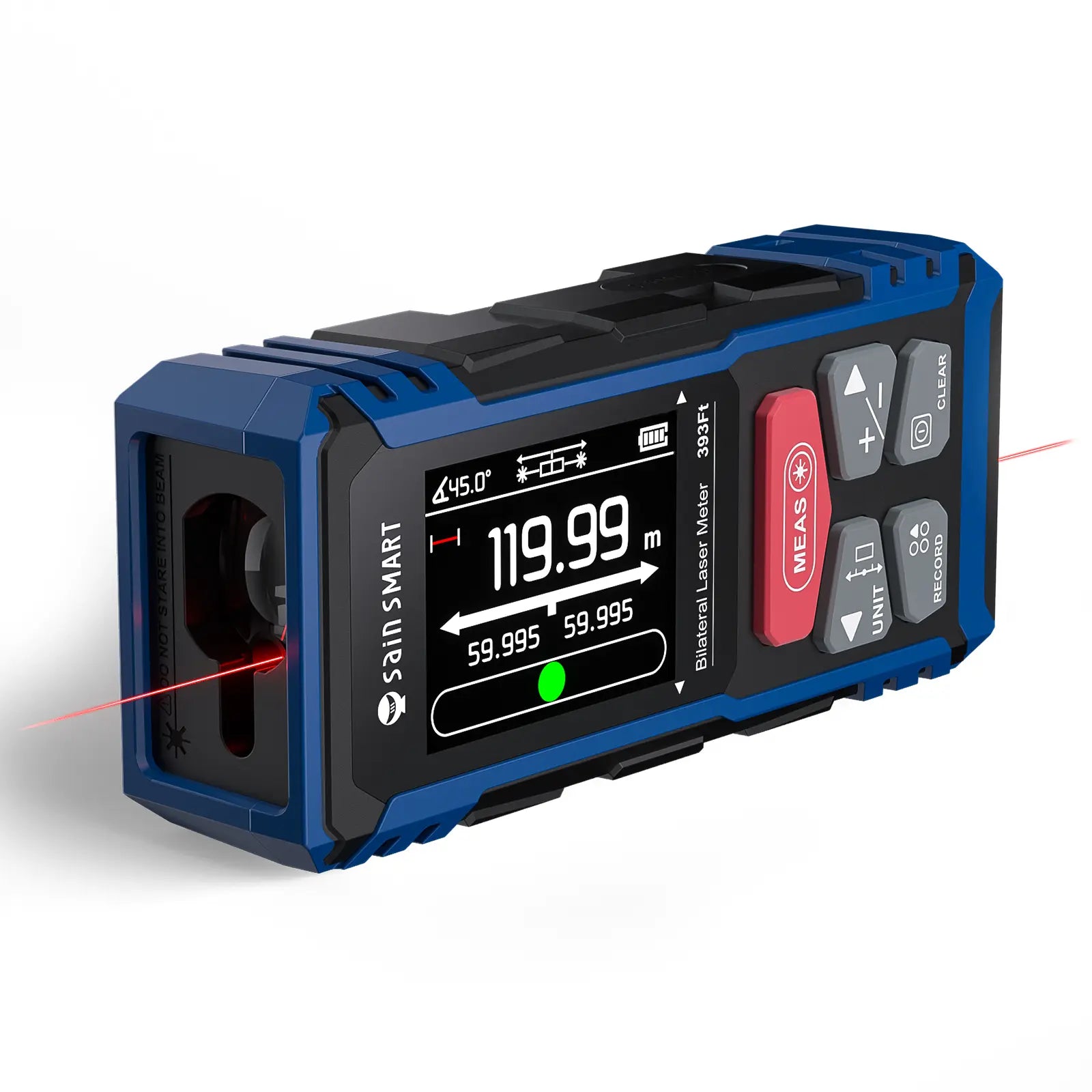 Red Dual Laser Measuring Tool, 393Ft/120M Red Bilateral Distance Meter ...