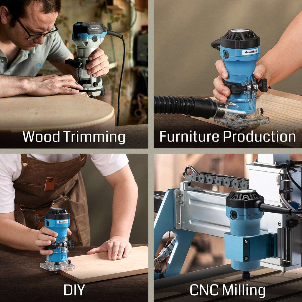 1-1.25 HP, Φ65mm Palm Trimmer Router, Compact Router Wood Tool With Fi ...