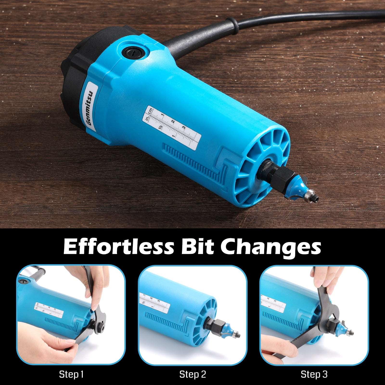 1-1.25 HP, Φ65mm Palm Trimmer Router, Compact Router Wood Tool With Fi