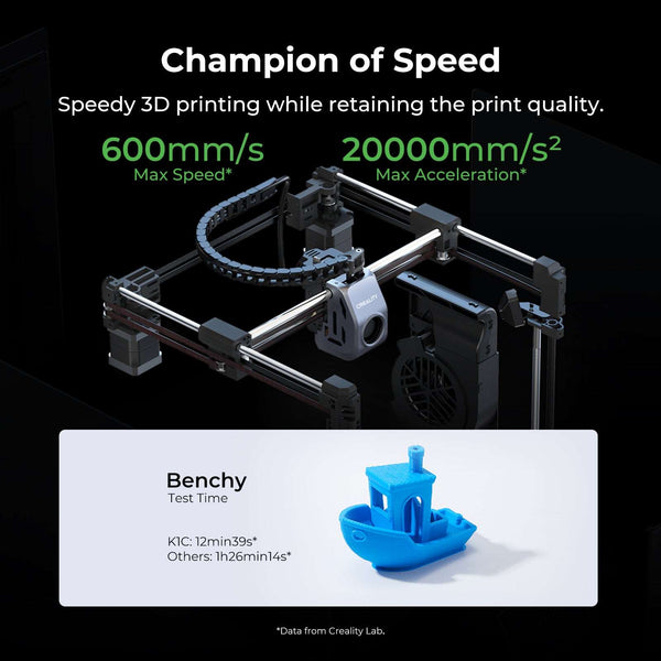 Creality K1C 3D Printer, Reliable Carbon Fiber Printing, 600mm/s Fast ...