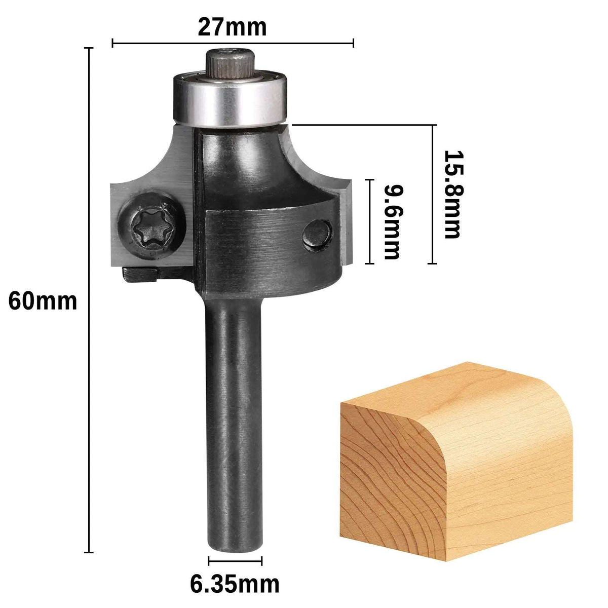 Roundover Router 2RRBC01A, 1/4