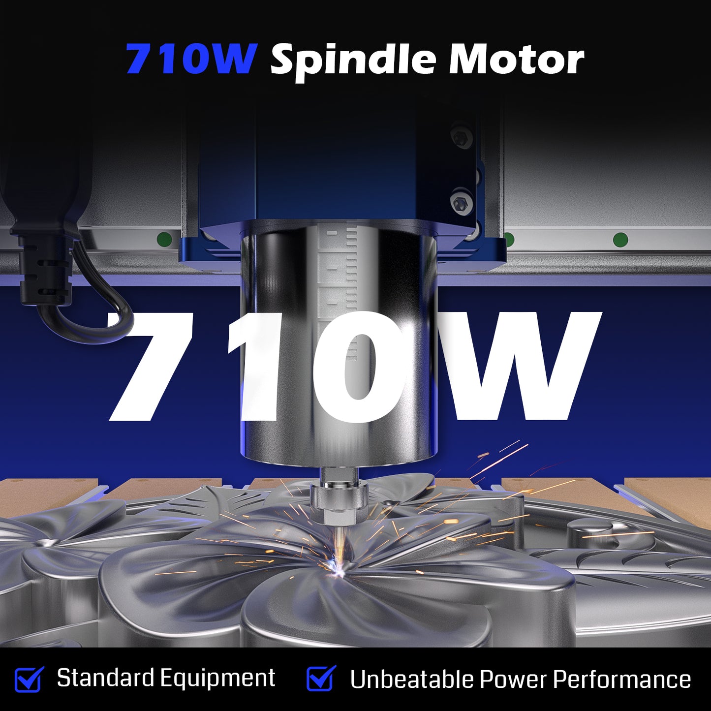 PROVerXL 2X2 CNC Router Machine for Woodworking, 679x679x113mm Work Area, Closed-Loop Motors, GRBL Control, 710W Spindle, Aluminum Frame, Easy Assembly, WiFi & APP Supported