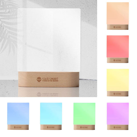 Colorful LED Table Lamp with Engravable Acrylic Plate, SainSmart 10th Anniversary Edition