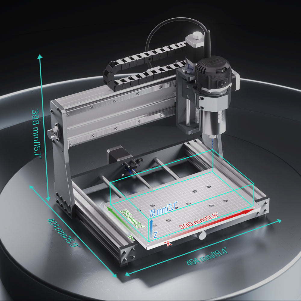 Genmitsu Spoilboard MDF Per CNC 3020 - 300x200x12mm, Griglia Centimetrata, Fori M6 - Foto 7