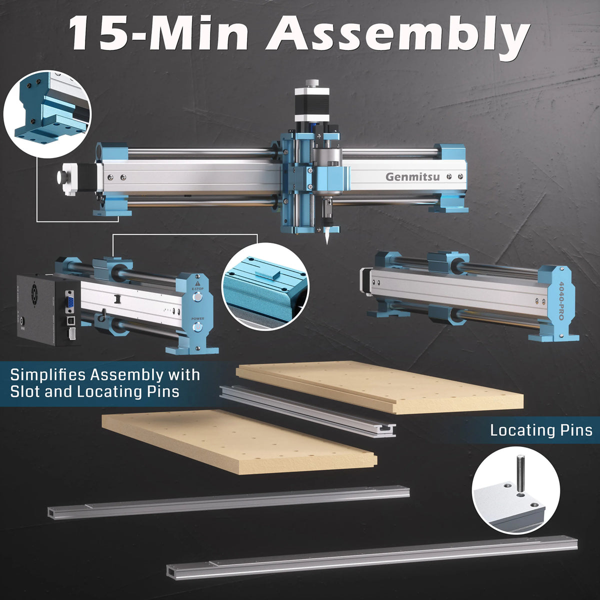 Genmitsu 4040-PRO Semi Assembly 4x4 Desktop CNC Router Machine for ...