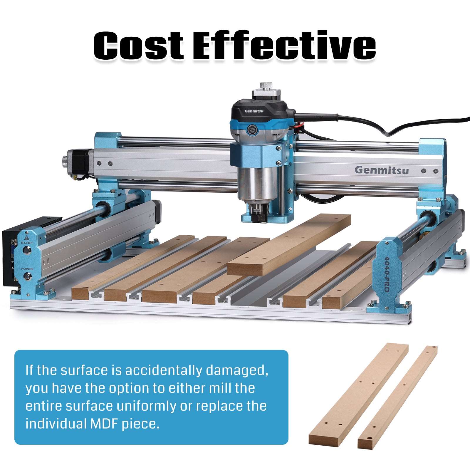 4040 Aluminum & MDF Hybrid Spoilboard for Genmitsu 4040-PRO