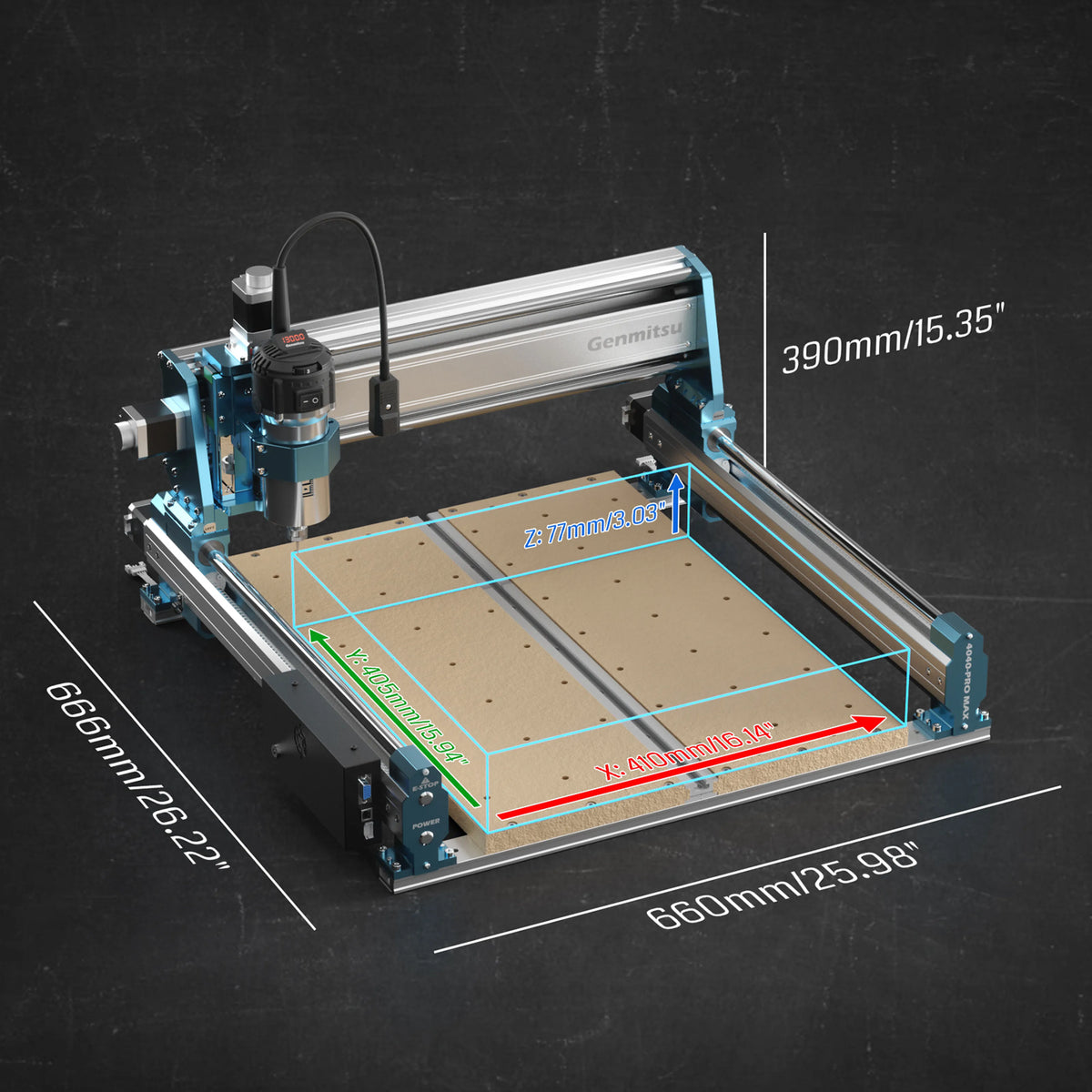 Genmitsu 4040-PRO MAX CNC Machine Desktop CNC Router, Enhanced XZ Axis ...