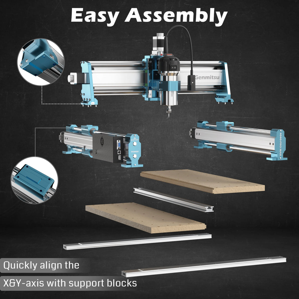 Genmitsu 4040-PRO MAX CNC Machine Desktop CNC Router, Enhanced XZ Axis ...