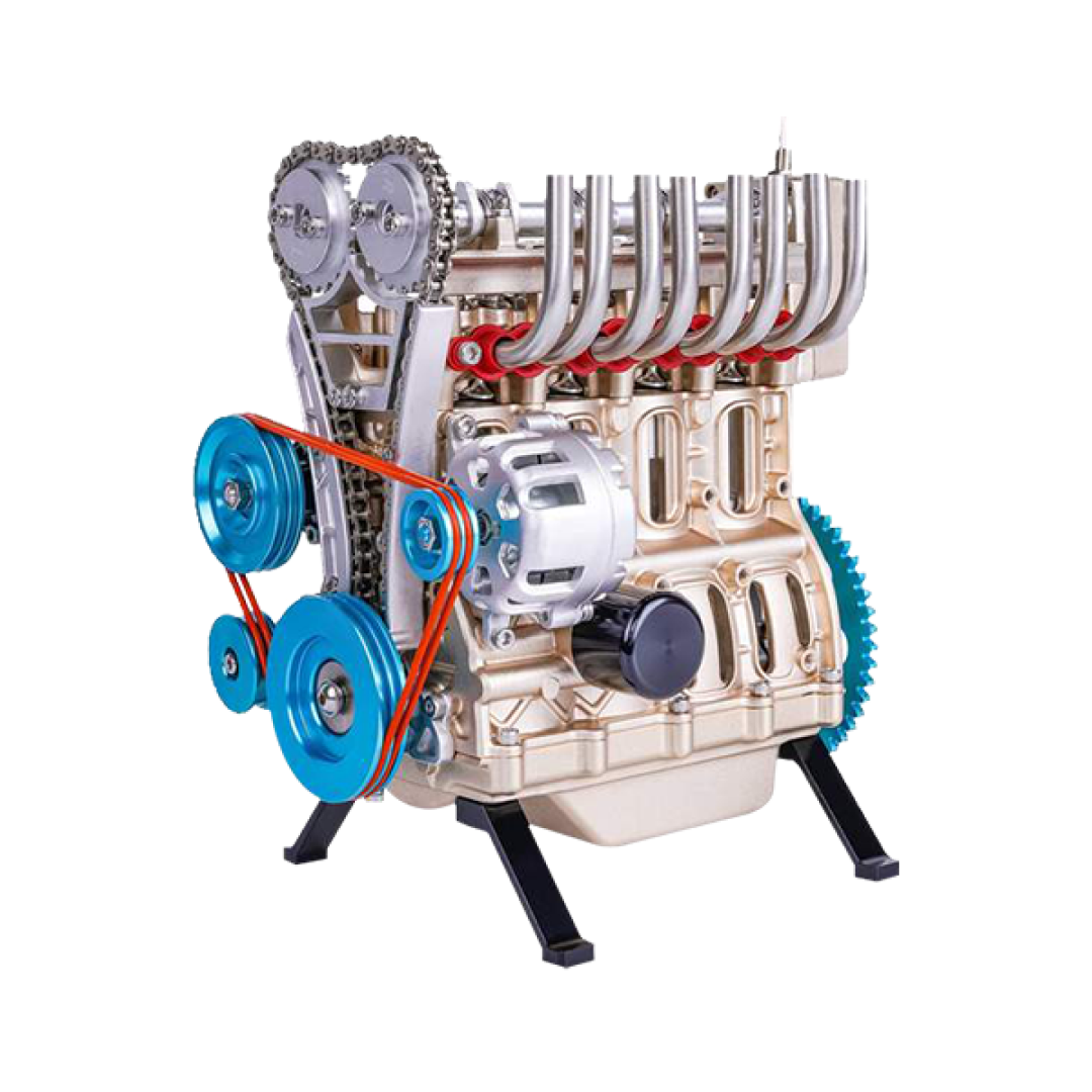 DM13, 4 Cylinder DIY Engine Model Kit that Runs, STEM Education, 350+P ...