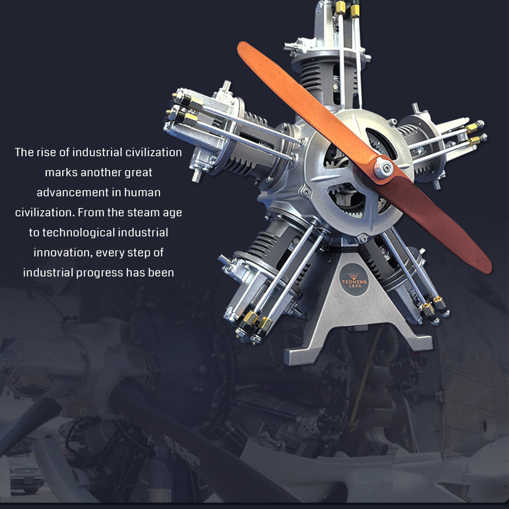 Engine Frame DM116, 5 Cylinder Radial DIY Engine Model Kit that Runs, 1: 6 Full Met ...