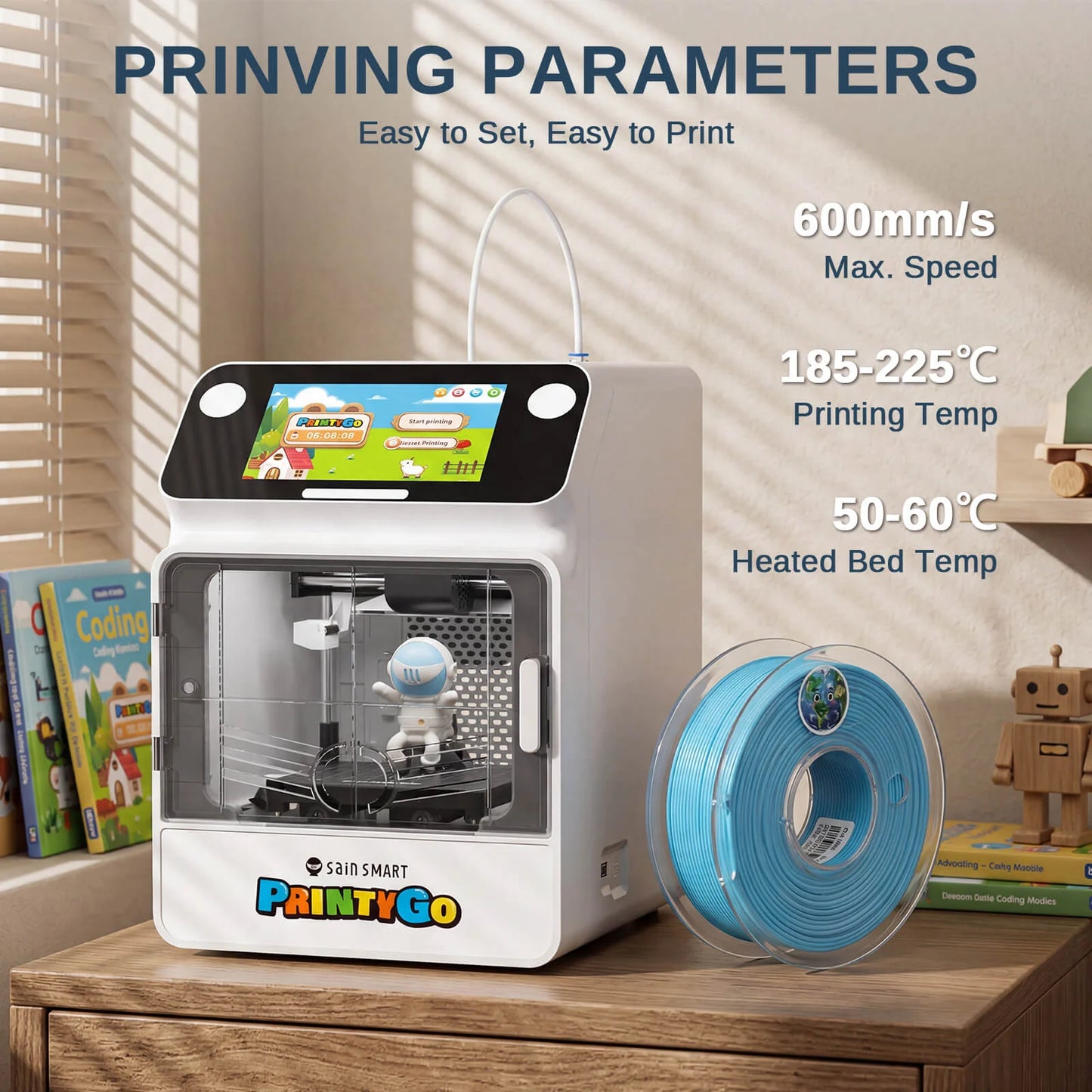 PLA Filament 1.75mm, Planet Explorer 8-Color Mini Spool Bundle, 250g Each, High-Speed PLA, +/-0.02mm Accuracy, Easy-to-Print, Compatible with Most FDM 3D Printers