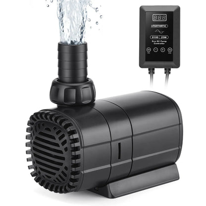 XPERTMATIC 25W DC Aquarium Pump, 925 GPH Variable Speed Fish Tank Pump, 11.5 ft Max Head, Ultra Quiet <25dB, 20-Level Adjustable Flow with 3 Modes, Submersible & Dry-Run Protection