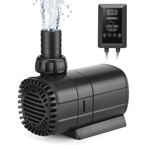 XPERTMATIC 25W DC Aquarium Pump, 925 GPH Variable Speed Fish Tank Pump, 11.5 ft Max Head, Ultra Quiet <25dB, 20-Level Adjustable Flow with 3 Modes, Submersible & Dry-Run Protection