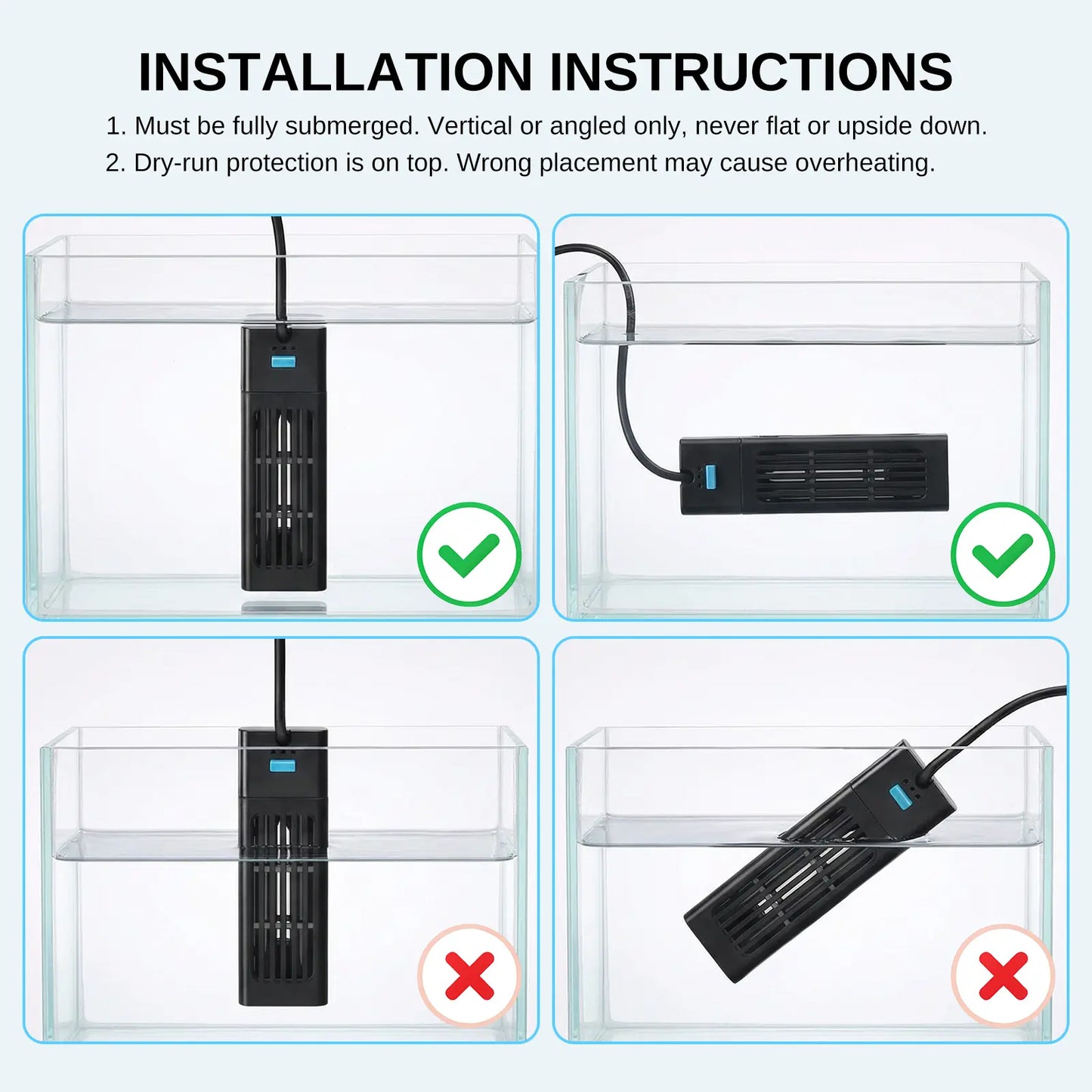 XPERTMATIC Premium 200W/300W Aquarium Heater for 15–26 Gal Tanks, 65–93°F Adjustable, Submersible Fish Tank Heater with External Probe & PID Control, Auto Shut-Off, Quartz Glass, Fresh & Saltwater Safe