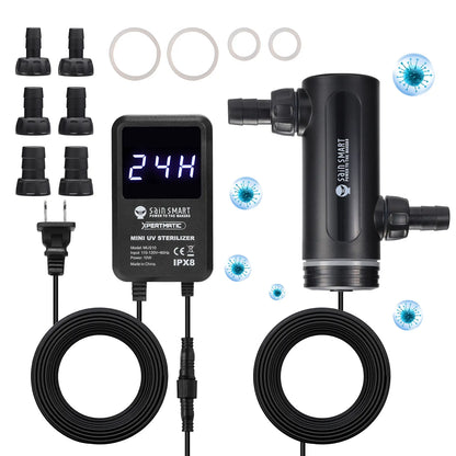 XpertMatic Aquarium 10W Clean Light, Mini Submersible Aquarium Light with Timer, Waterproof Cleaning Lamp Greening for 40-80 gallon Fish Tank and Aquariums