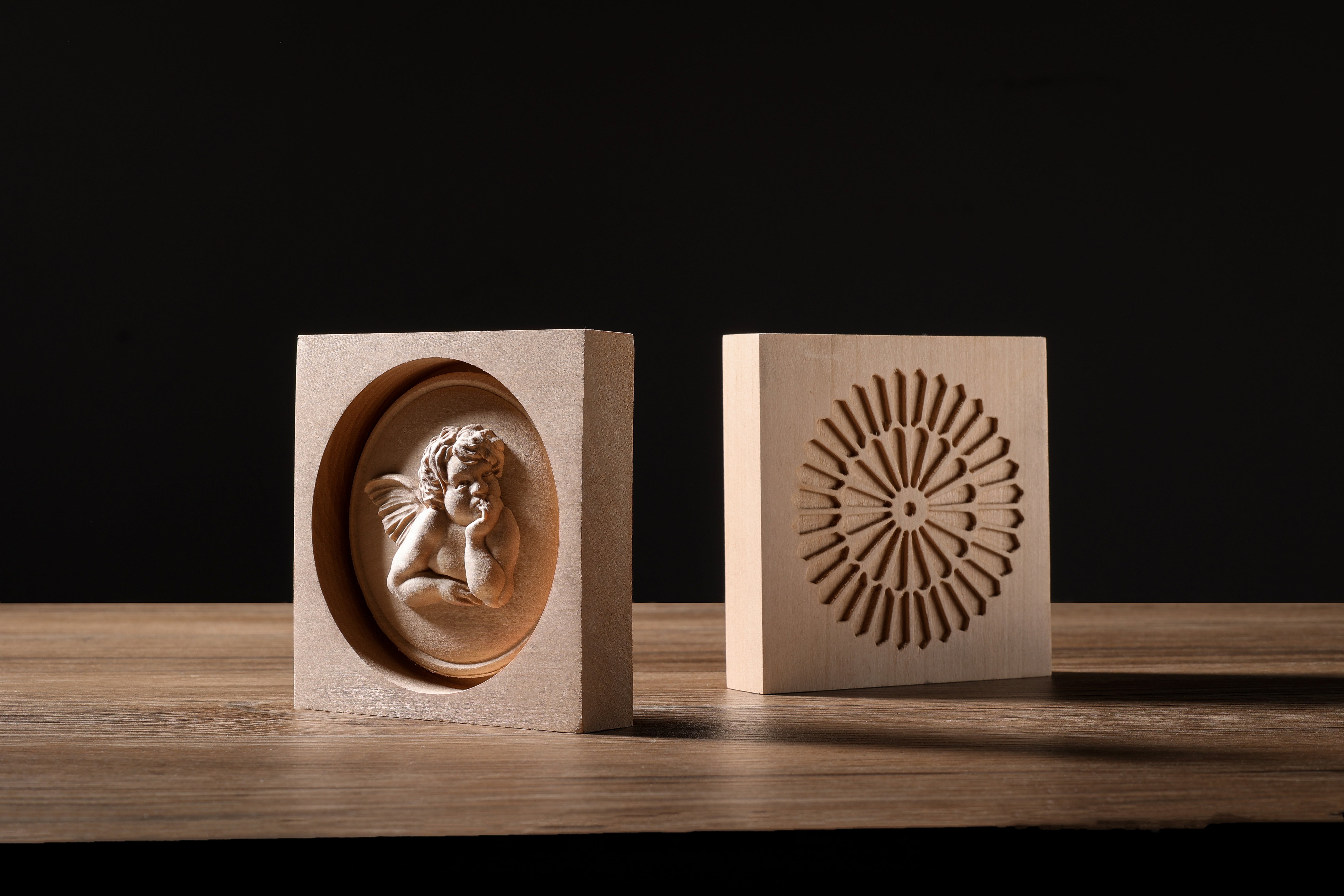 Angel wood relief made by Genmitsu CNC Router Cubiko