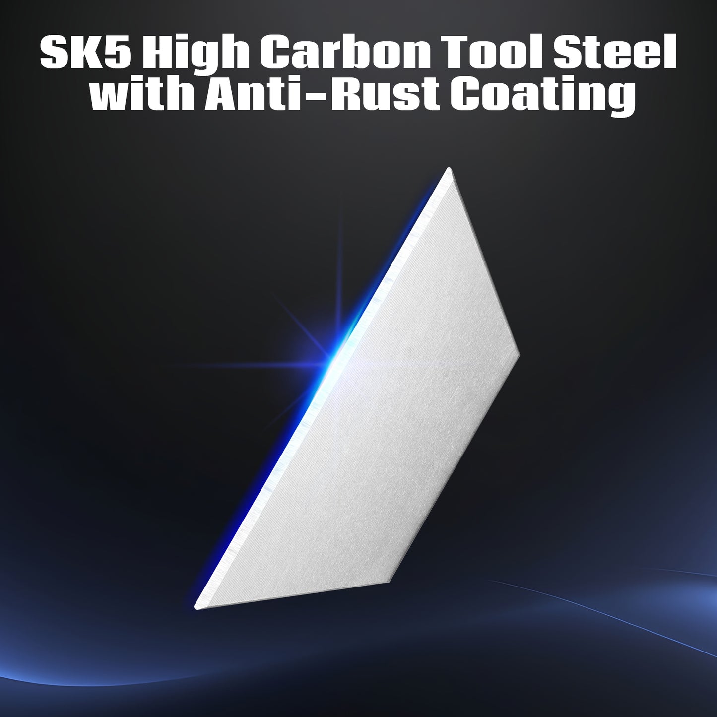 High carbon tool steel with anti-rust coating on a dark background