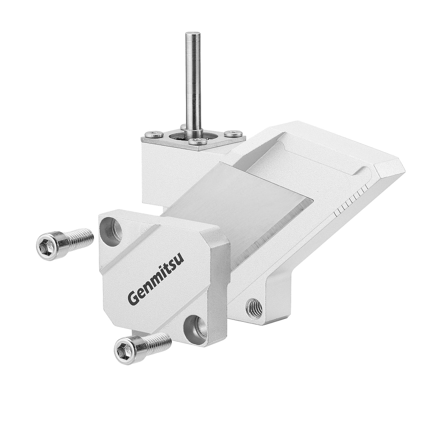 Mechanical component with 'Genmitsu' branding on a white background