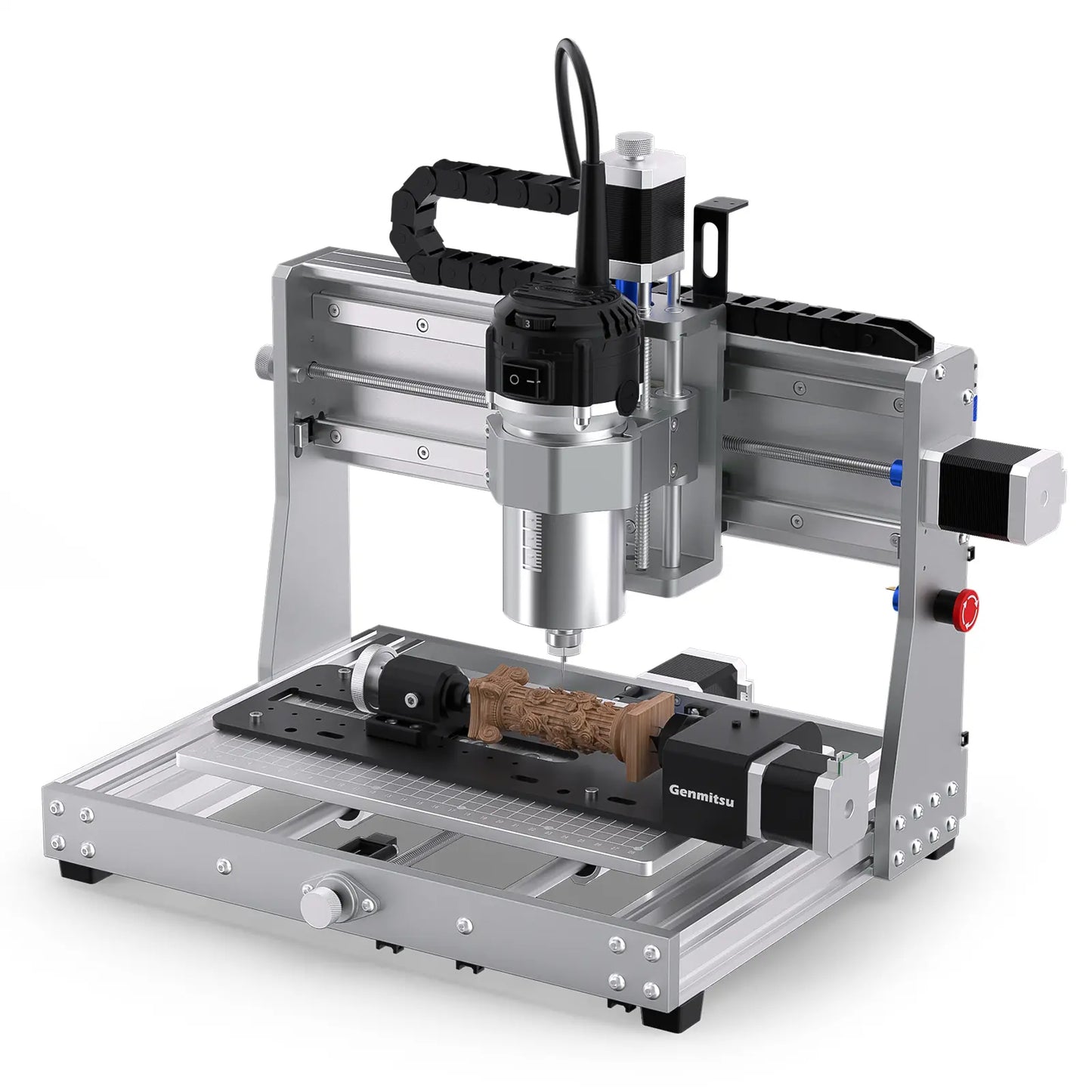 Rotary Module for CNC Router Machine, 184mm Clamp Range, Compatible with 3018-PROVer V2, 3020-PRO Ultra, 3020-PRO MAX V2 CNC Machine.