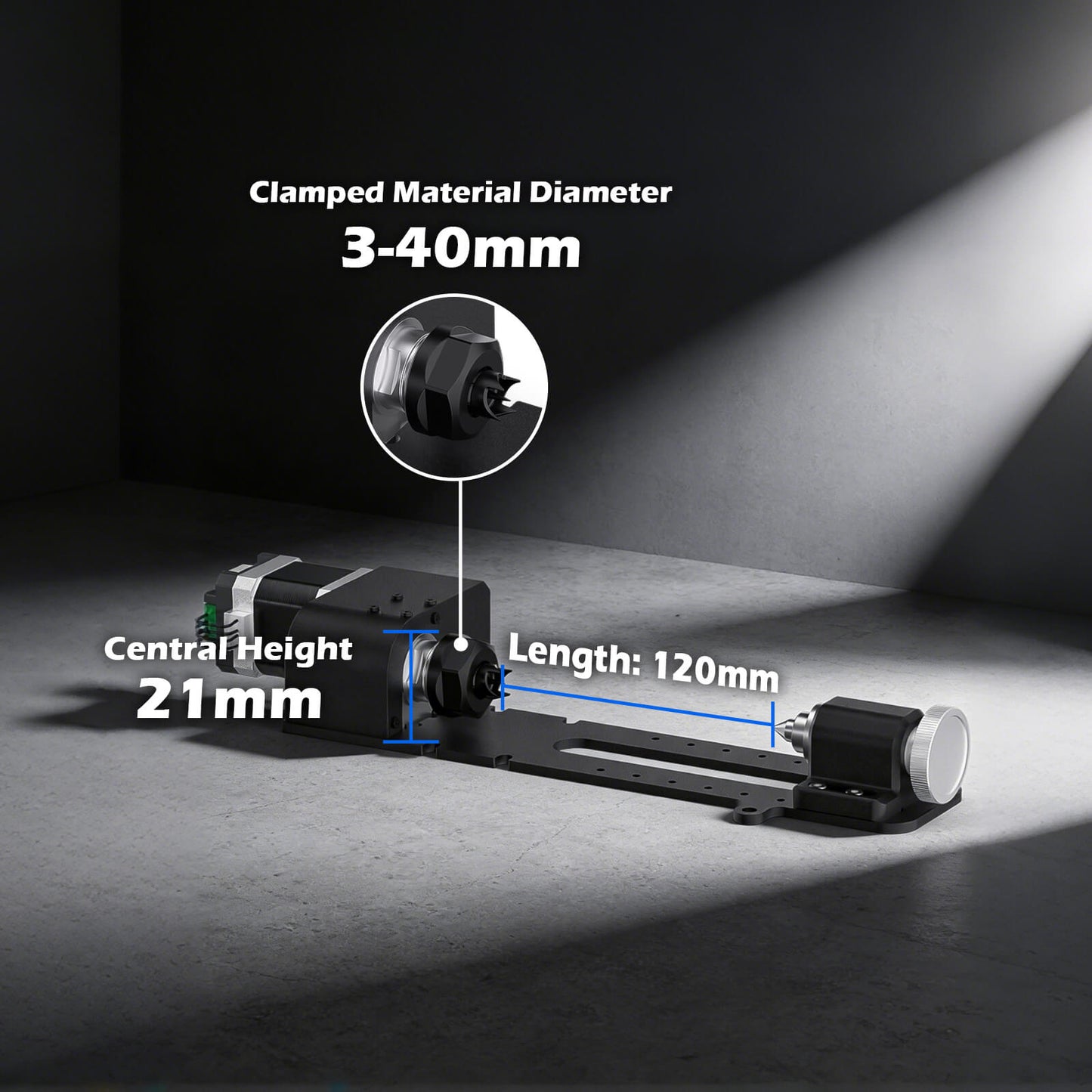 Cubiko 4th Axis CNC Rotary Attachment for Cylindrical Engraving and Milling