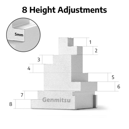 2pcs Clamp Blocks, 8 Adjustment, Workholding Spacer for Vise & Hold Down Clamps, Expand CNC Clamping Range