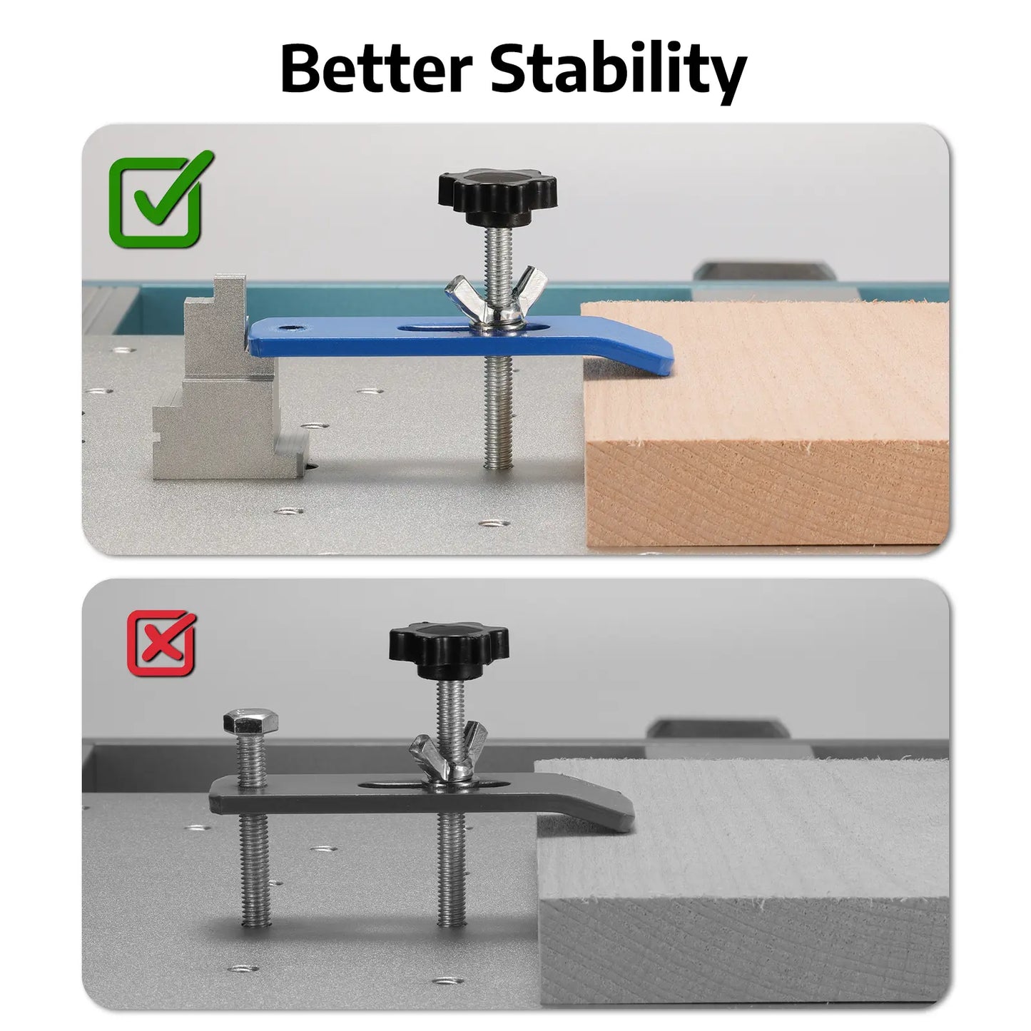 2pcs Clamp Blocks, 8 Adjustment, Workholding Spacer for Vise & Hold Down Clamps, Expand CNC Clamping Range