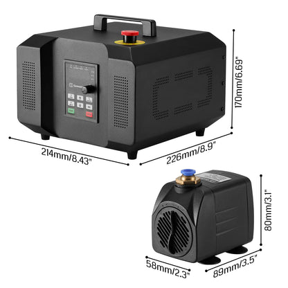 1.5KW/2.2KW Water Cooled Spindle Motor, 24K RPM ER11 Collet with Pre-Wired VFD Inverter Box & Pump, 4 Bearing Precision Motor for Metal Engraving