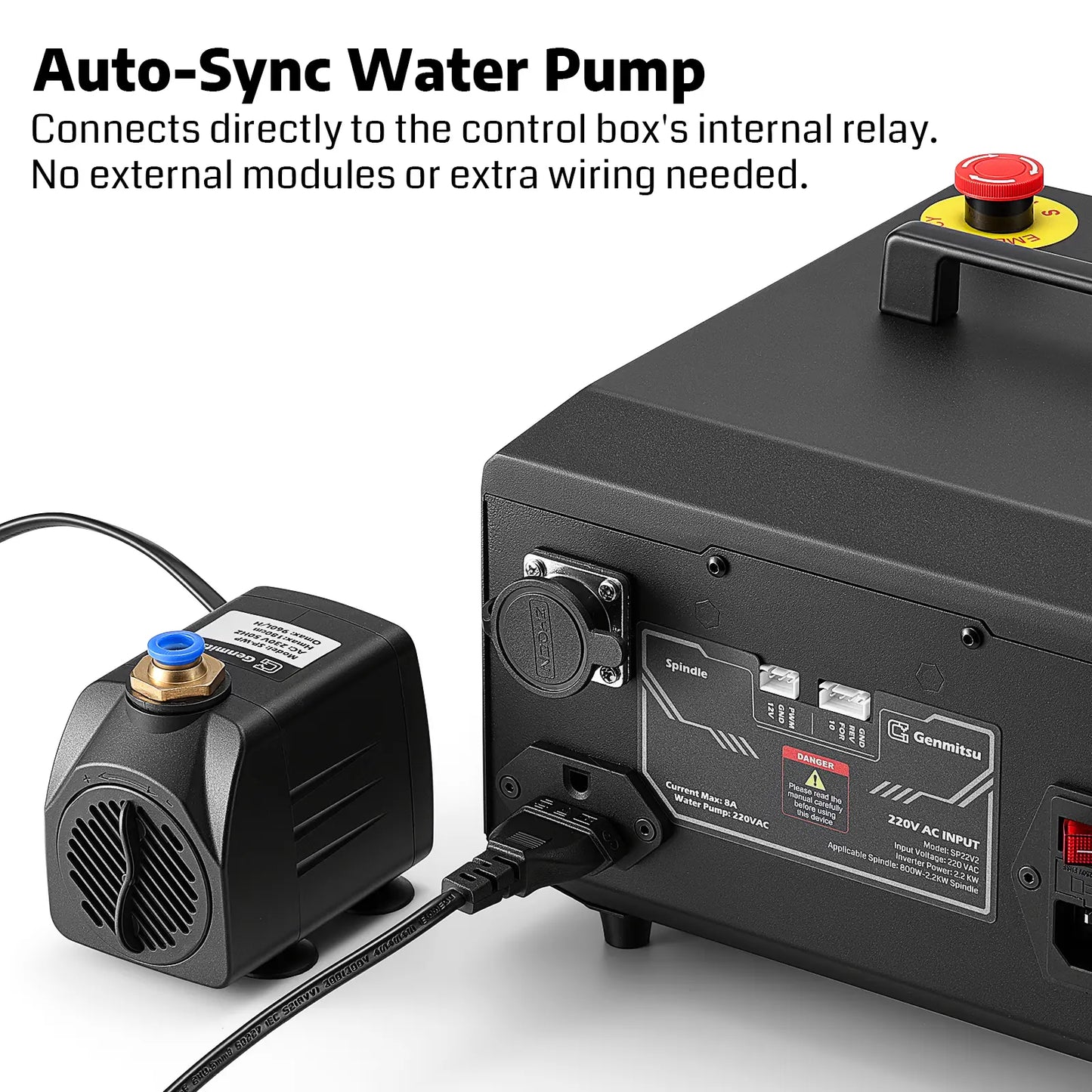 1.5KW/2.2KW Water Cooled Spindle Motor, 24K RPM ER11 Collet with Pre-Wired VFD Inverter Box & Pump, 4 Bearing Precision Motor for Metal Engraving