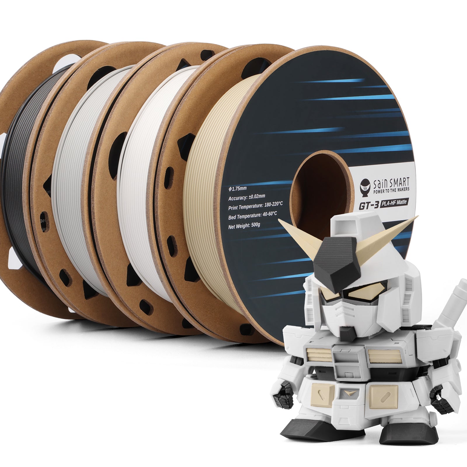 SainSmart GT-3 Matte PLA Filament | 1.75mm | 4.4lbs | Four Color
