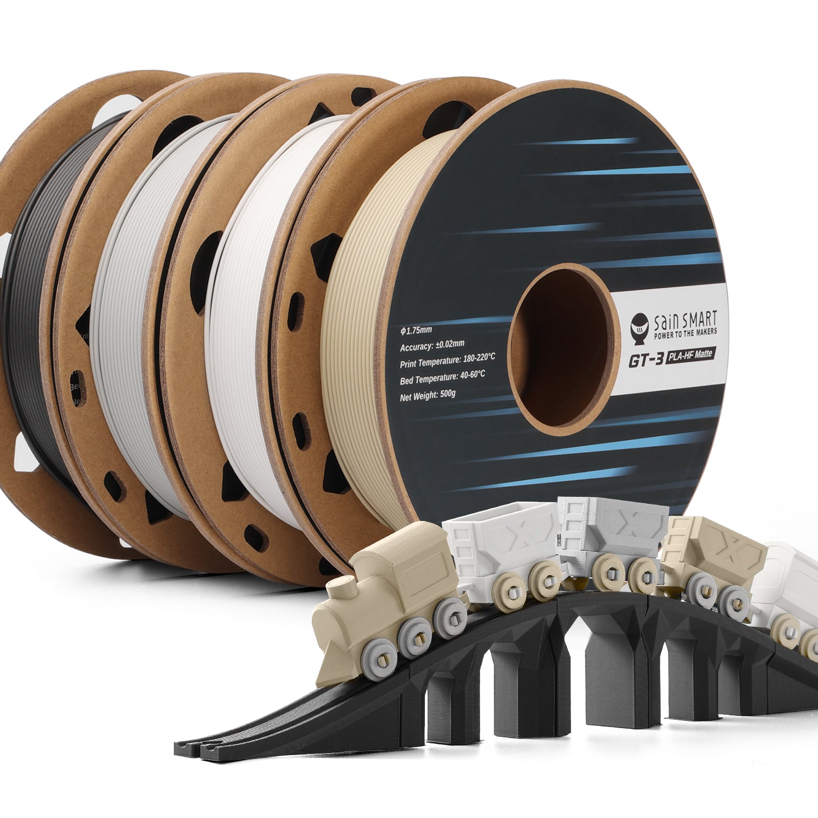 SainSmart GT-3 Matte PLA Filament | 1.75mm | 4.4lbs | Four Color