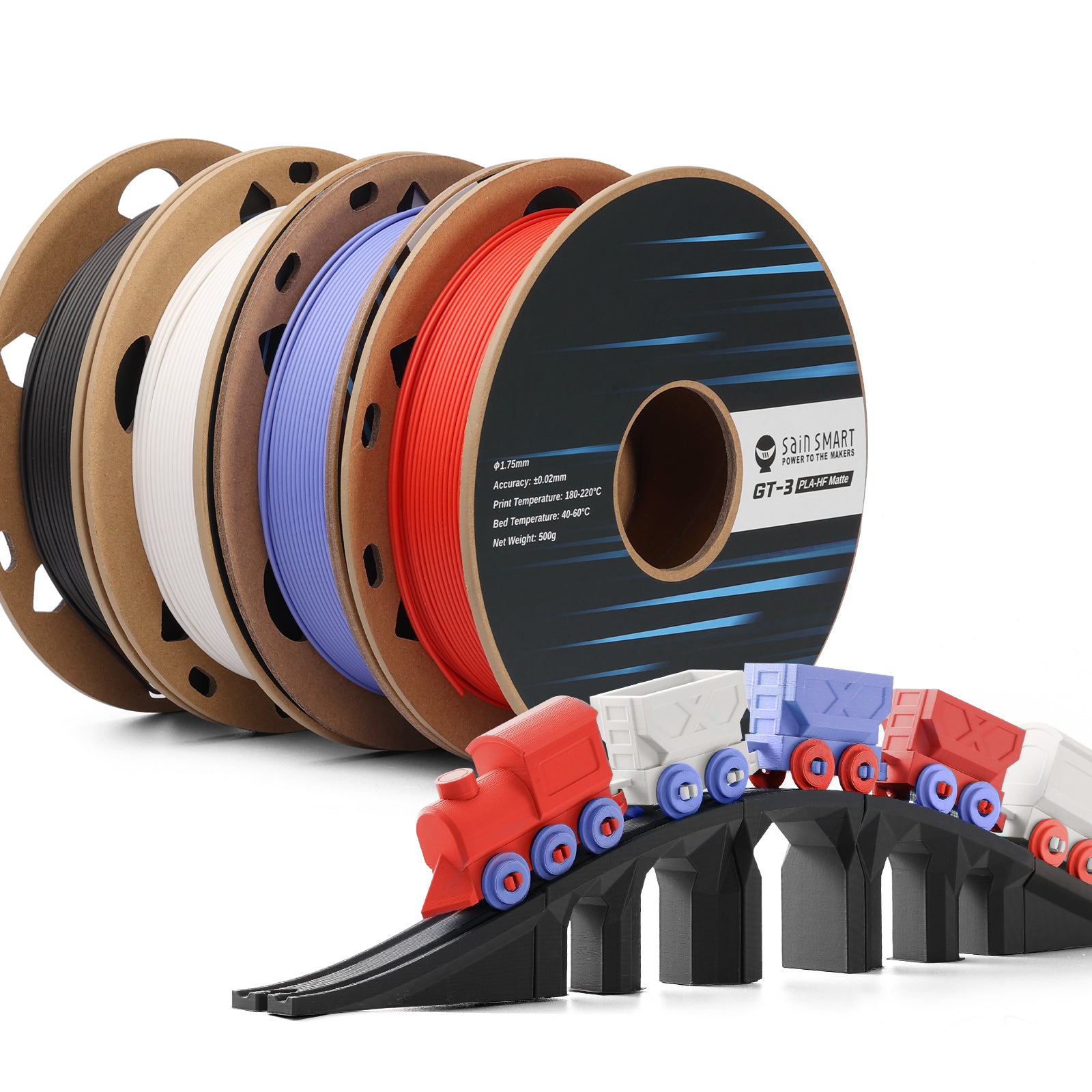 SainSmart GT-3 Matte PLA Filament | 1.75mm | 4.4lbs | Four Color