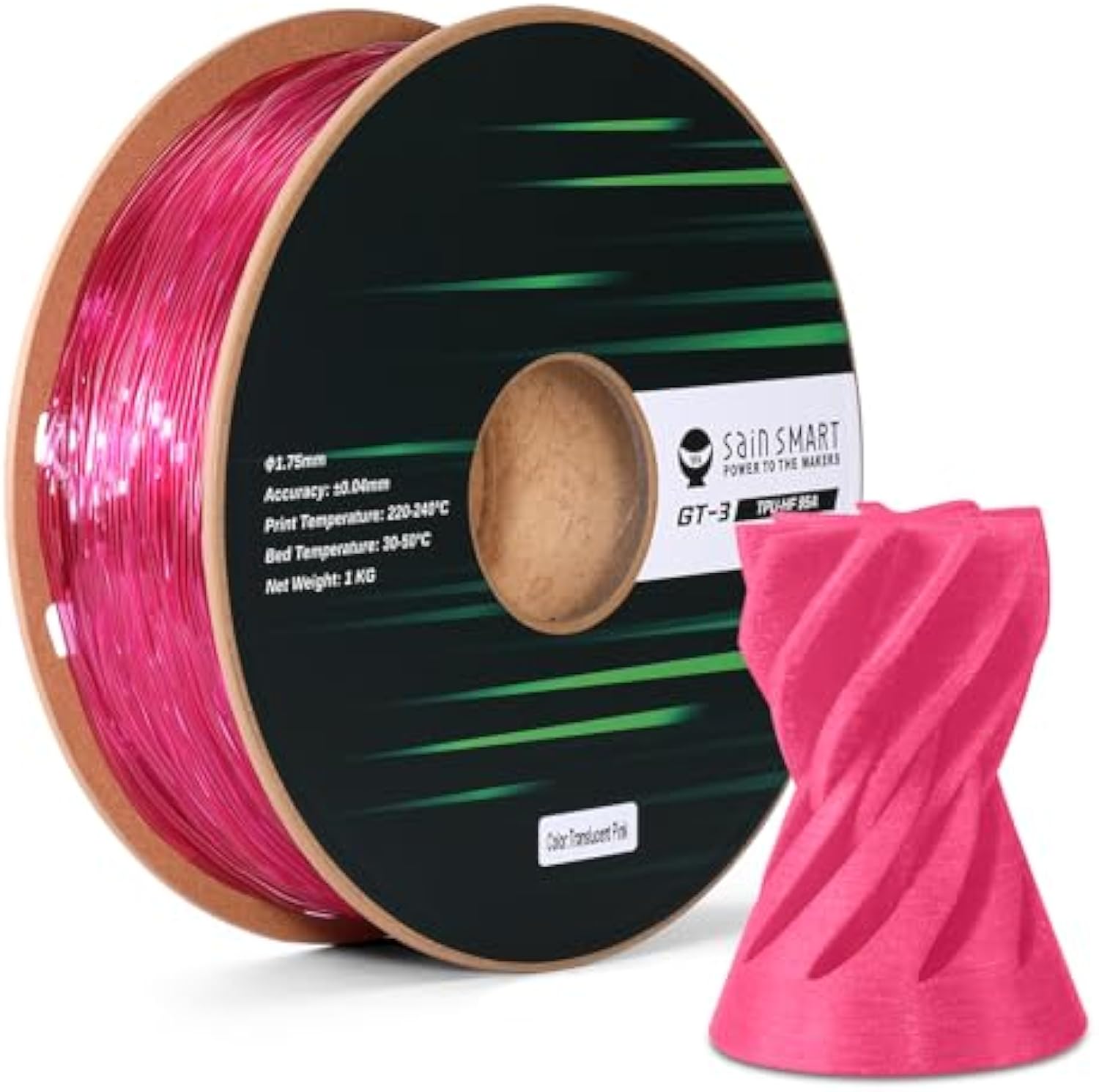 GT-3 High-Speed 95A Flexible TPU Filament, ±0.04mm, 1.75mm, 1kg