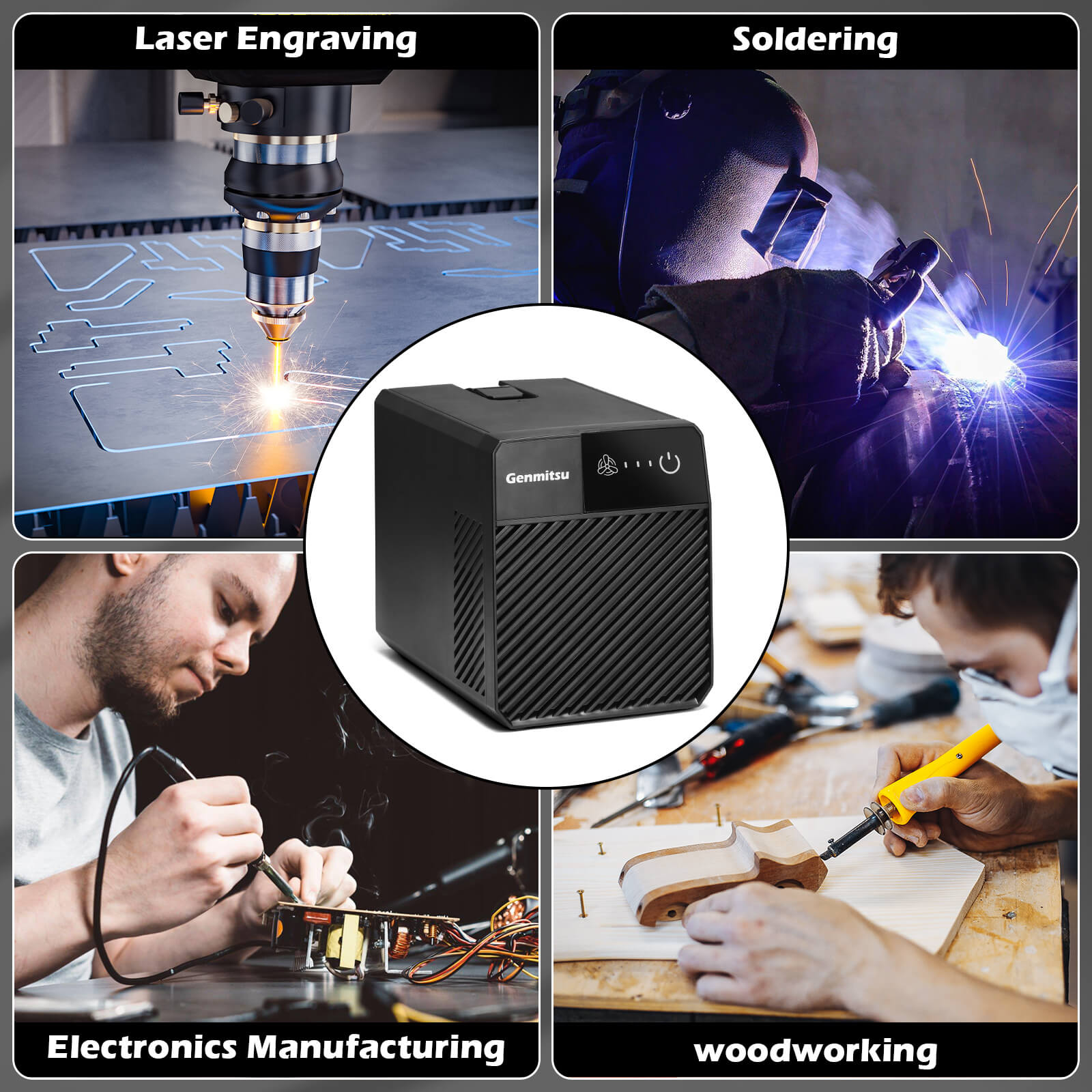 MD2 Smoke Purifier for Kiosk, Kortek Laser Engraver, Portable