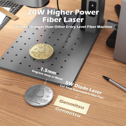 Z6 20W Dual Laser Machine Engraver, Fast Metal Etching, Desktop & Handheld