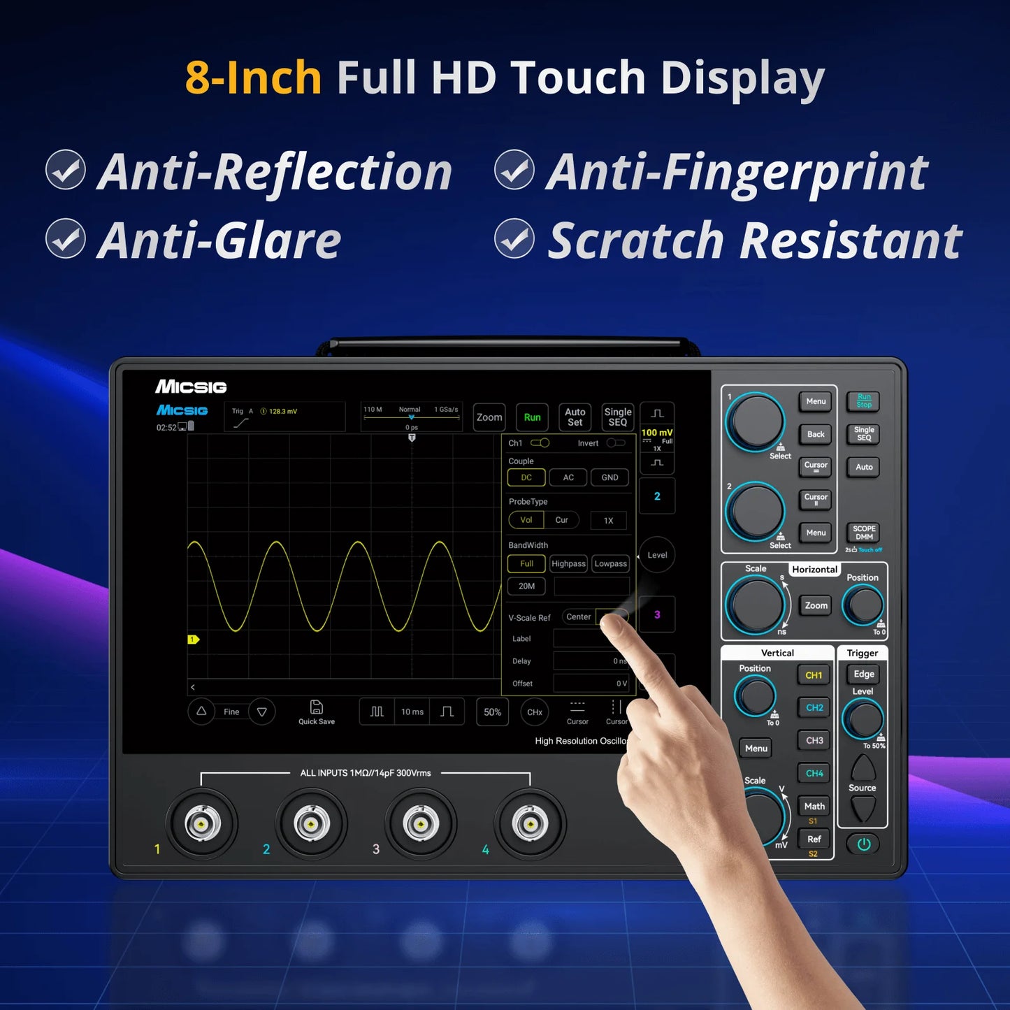 Micsig 12-bit High Resolution Tablet Oscilloscope MHO1