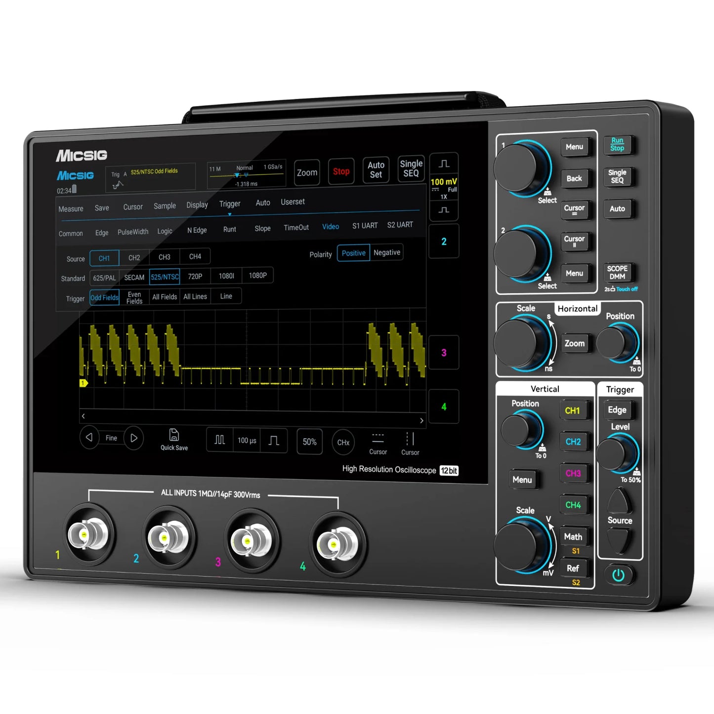 Micsig 12-bit High Resolution Tablet Oscilloscope MHO1