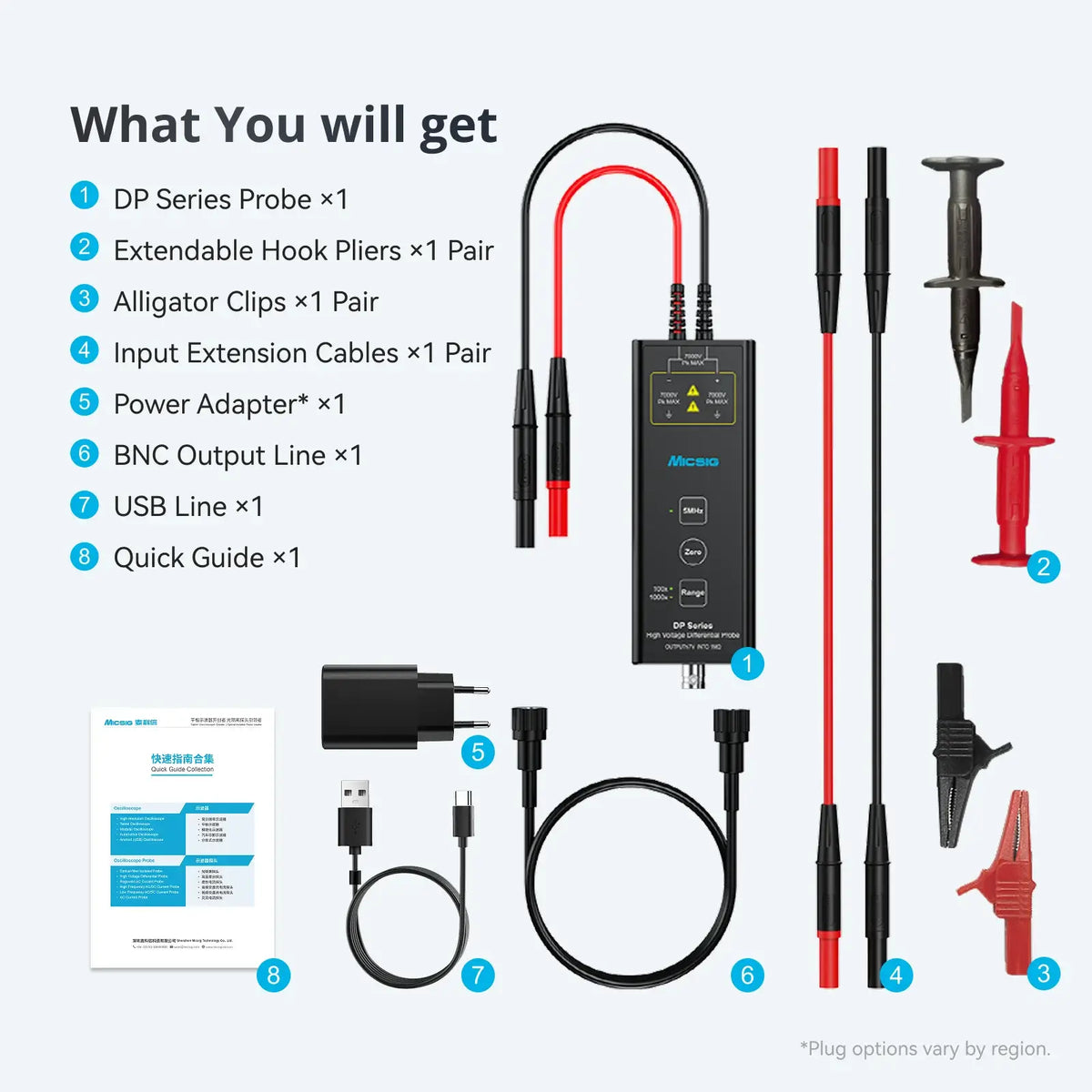 Micsig DP Series High-Voltage Differential Probe 100Hz bandwidth, DP70 ...