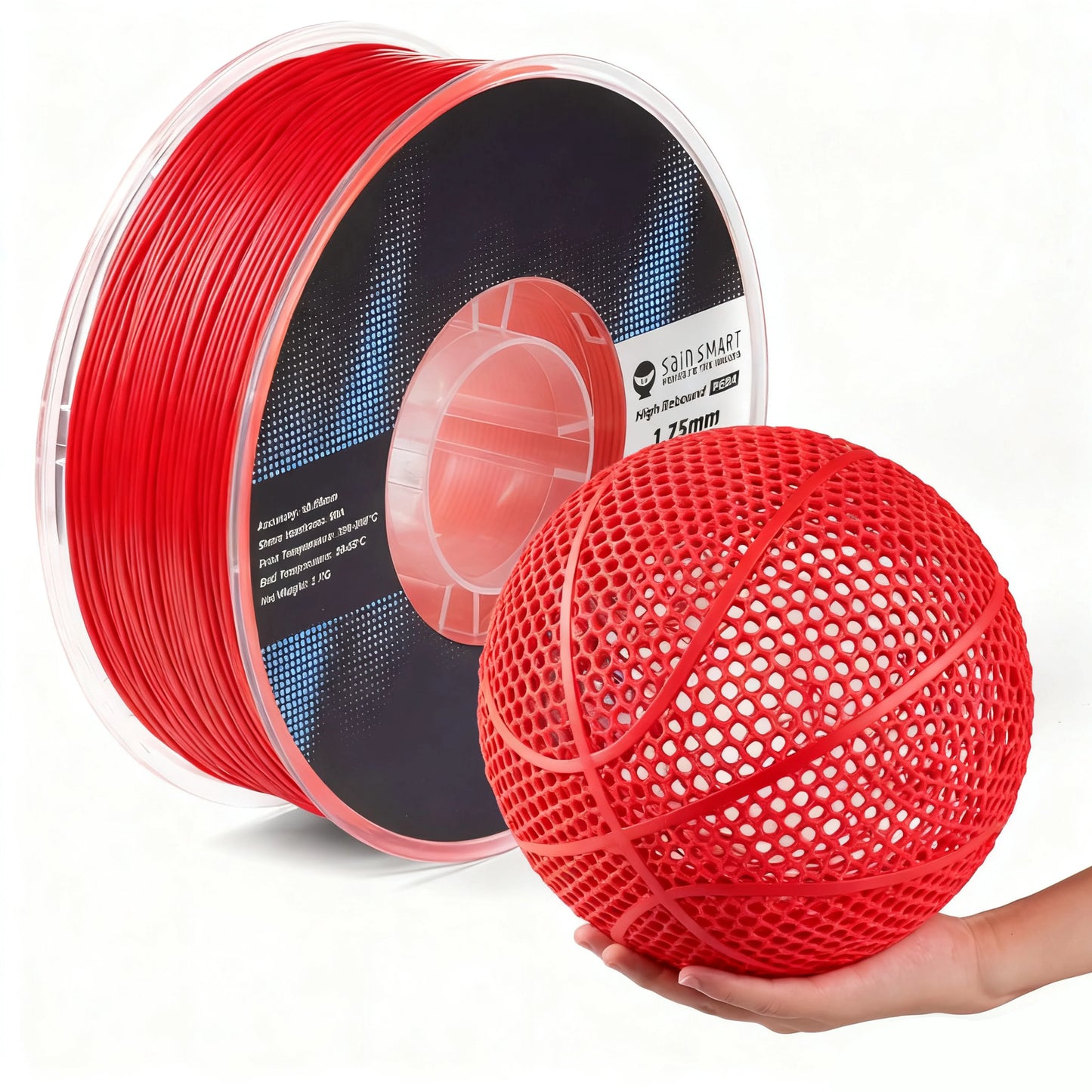 PEBA Filament Flexible High Rebound, 1.75mm 90A 1KG, Super TPU with 78% High Rebound, 20% Lighter & 2X Faster Printing, Nylon-Based Strength, Adjustable Flexibility